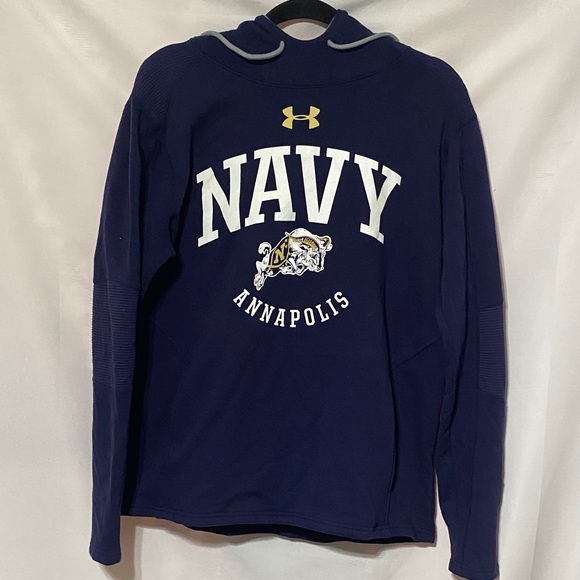Under Armour Other - UNDERARMOUR MENS SIZE Large NAVY ANNAPOLIS FLEECE LINED HOODED SWEATSHIRT CLEAN